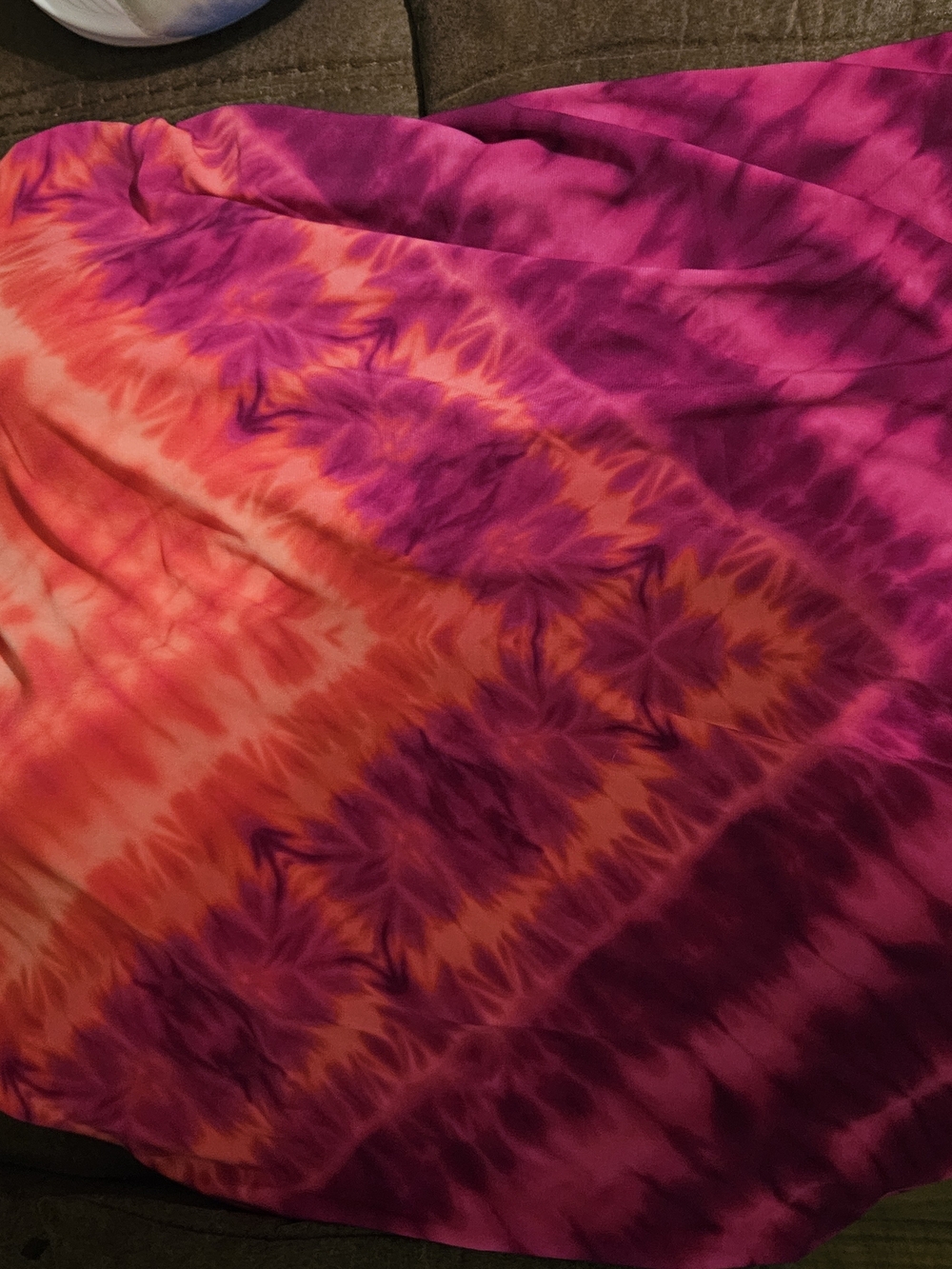 Tie-Dye Bathing Suit Top in Fuchsia, Orange & Purple